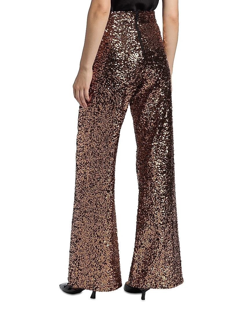 Athena Sequined Wide-Leg Pants