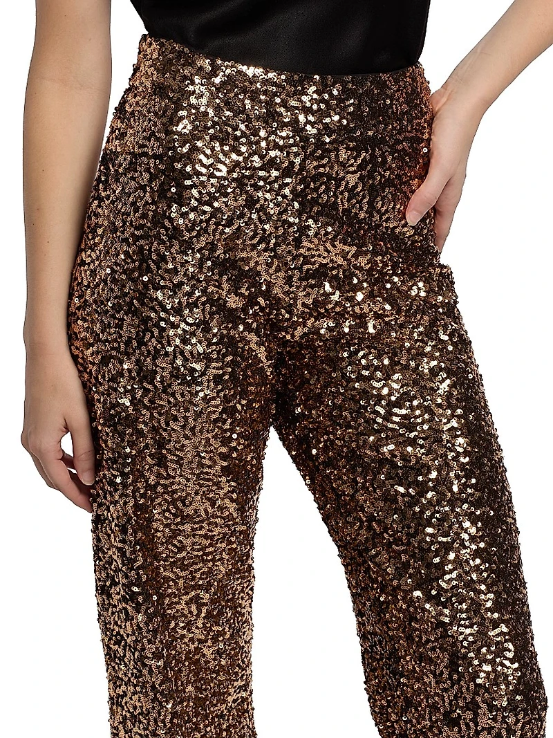 Athena Sequined Wide-Leg Pants