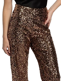 Athena Sequined Wide-Leg Pants