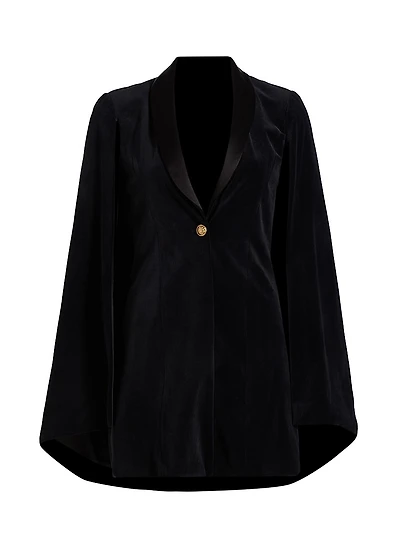 Esther Velvet Blazer-Style Cape