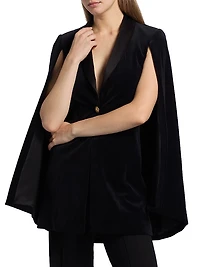 Esther Velvet Blazer-Style Cape