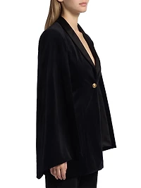 Esther Velvet Blazer-Style Cape