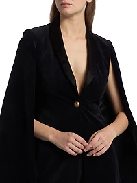 Esther Velvet Blazer-Style Cape