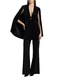 Esther Velvet Blazer-Style Cape