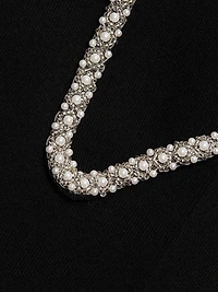 Ramona Imitation Pearl- & Crystal-Embellished Polo Sweater