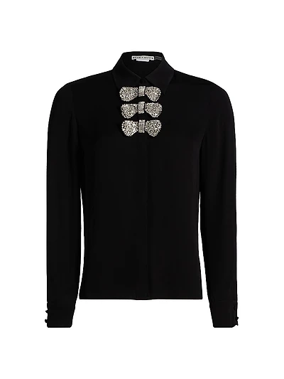 Willa Crystal-Embellished Bow Top