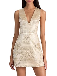 Pacey Metallic-Print Minidress