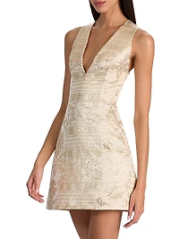 Pacey Metallic-Print Minidress