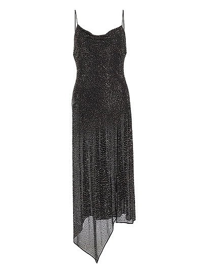 Harmony Embellished Asymmetric Midi-Dress