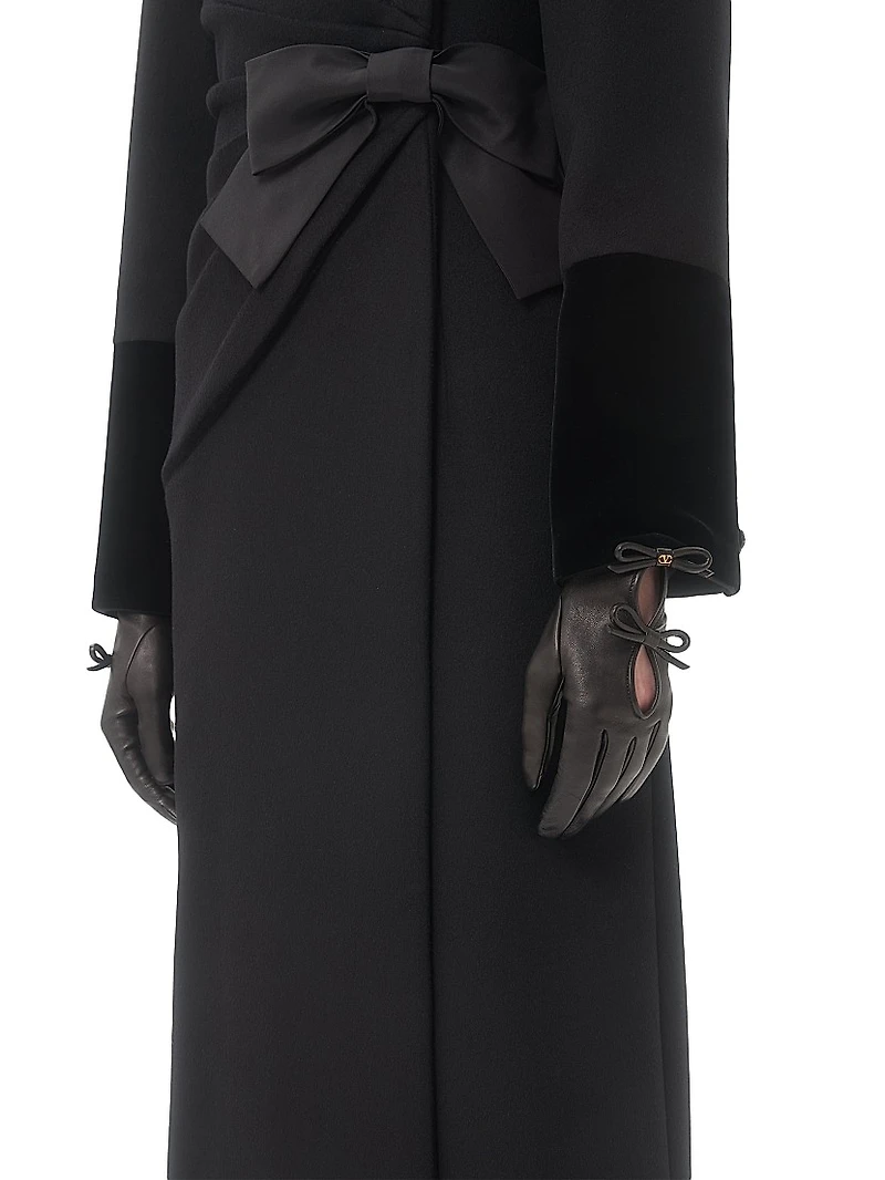 Vlogo Signature Nappa Leather Gloves with Bows
