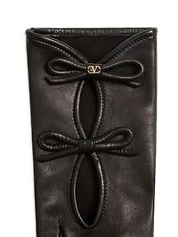 Vlogo Signature Nappa Leather Gloves with Bows
