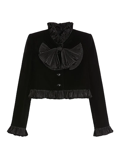 Cropped Jacket Sablé Velvet