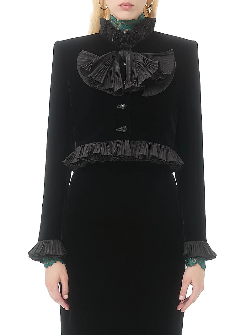 Cropped Jacket Sablé Velvet