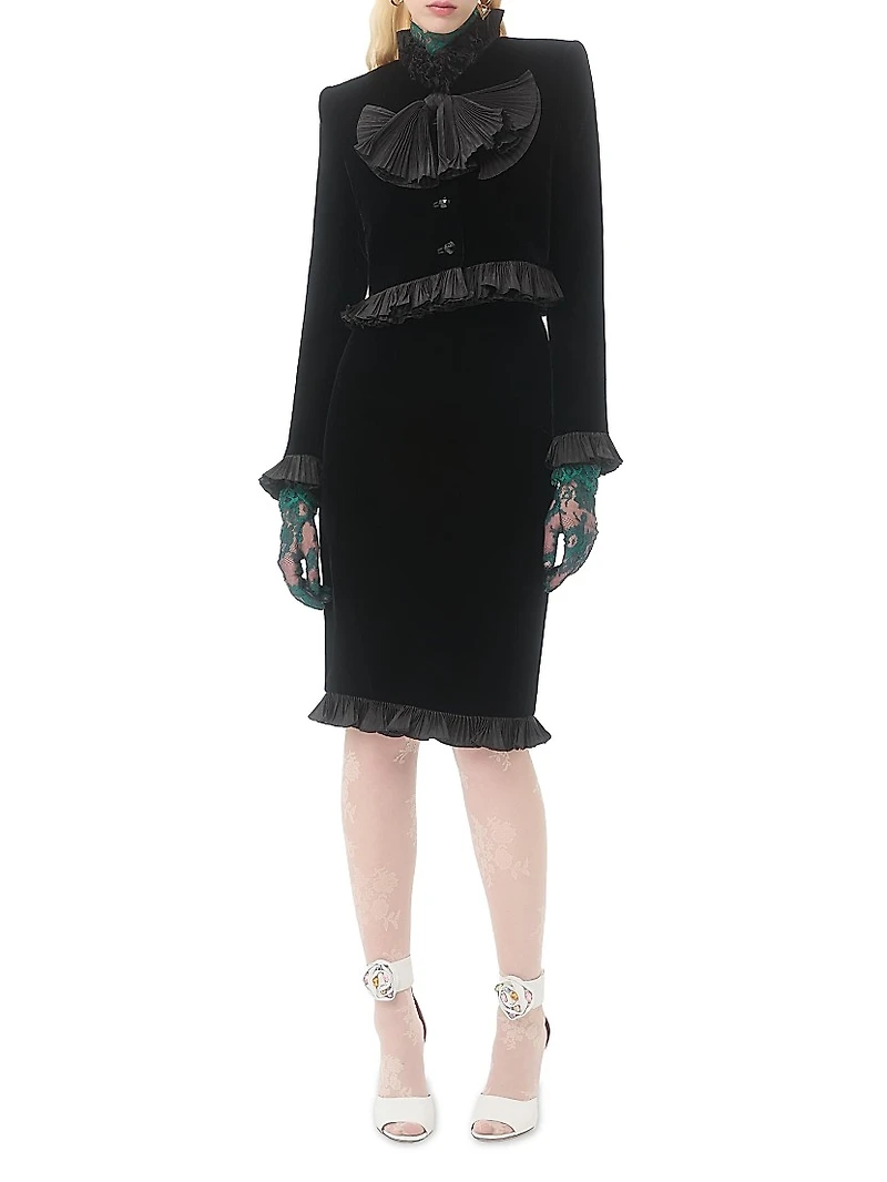 Cropped Jacket Sablé Velvet