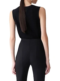 Sequined Stretch-Wool Crewneck Tank