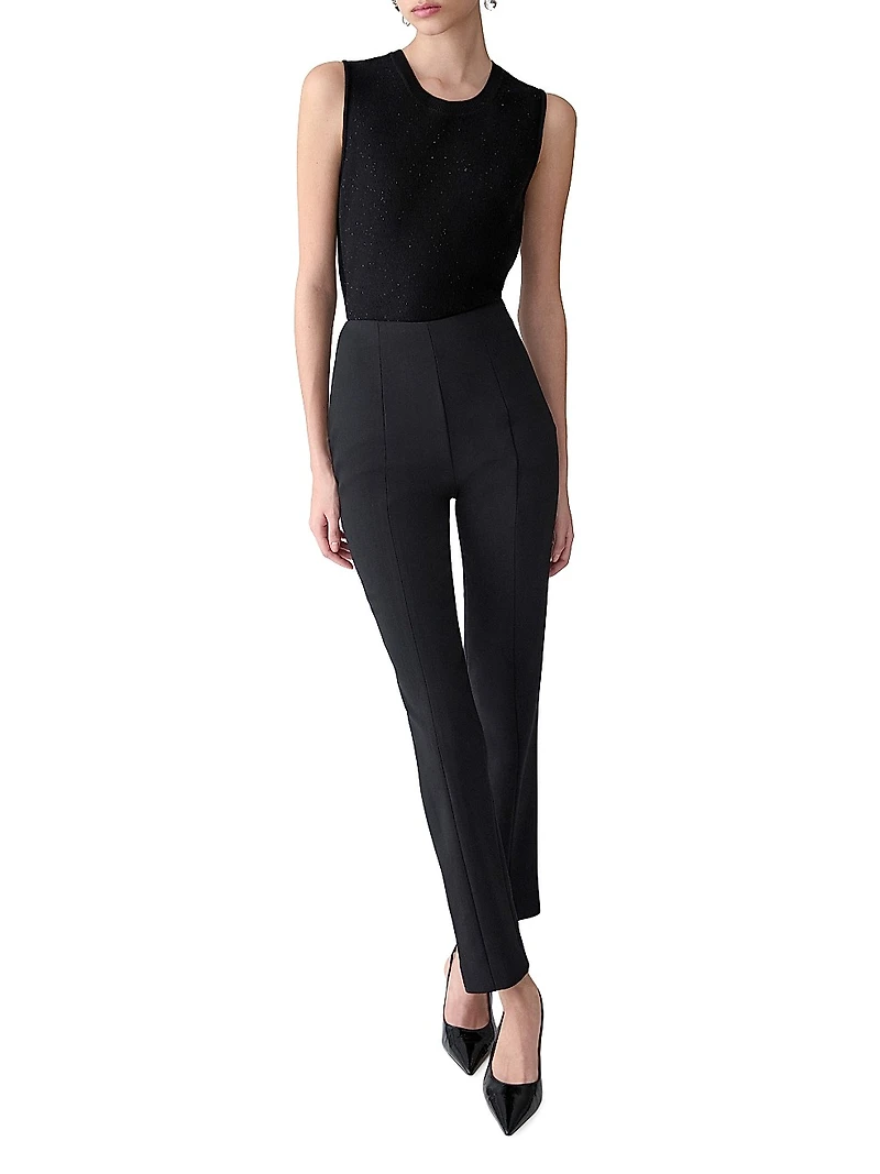 Sequined Stretch-Wool Crewneck Tank