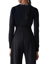 Imitation Pearl-Embellished Silk-Cotton Sweater