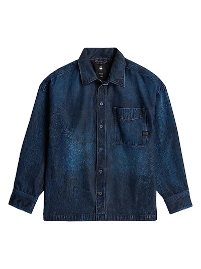 Denim Boxy-Fit Overshirt