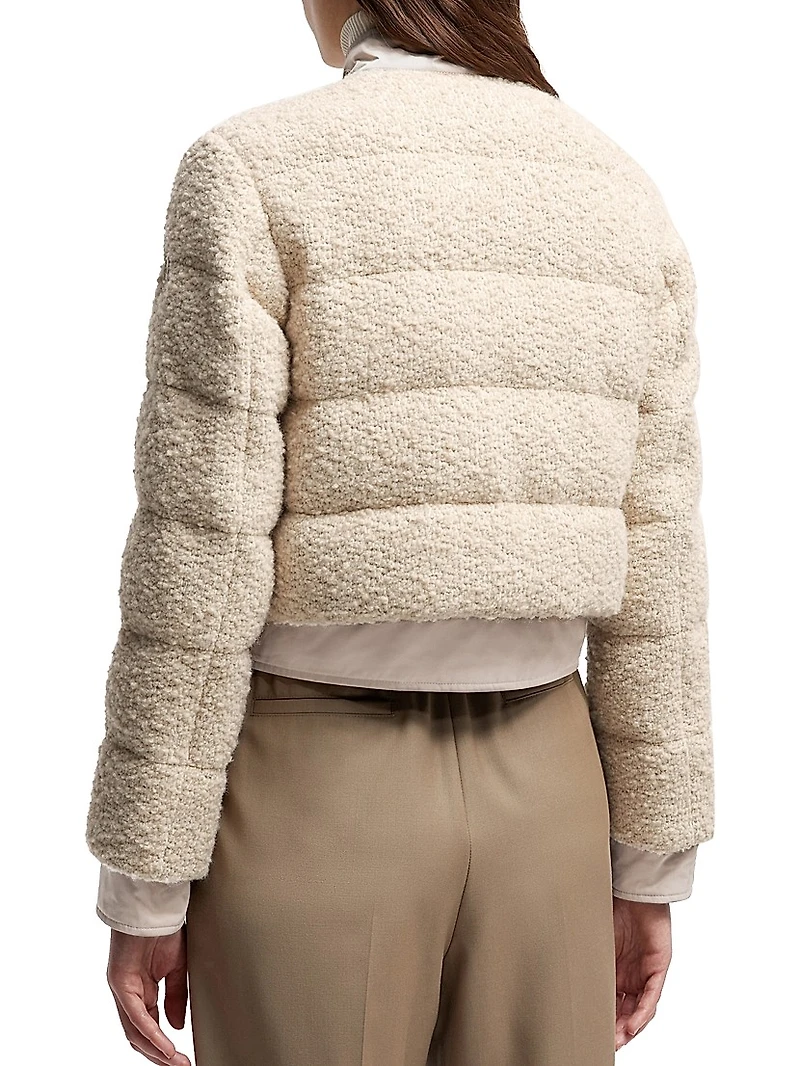 Blandy Puffer Jacket Wool Blend Boucle