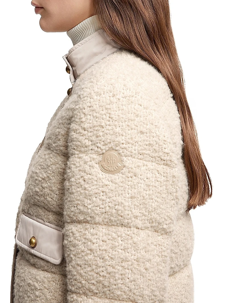 Blandy Puffer Jacket Wool Blend Boucle