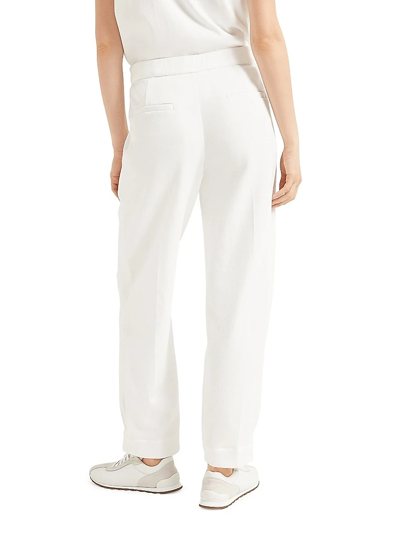 Techno Cotton Piqué Sartorial Baggy Trousers