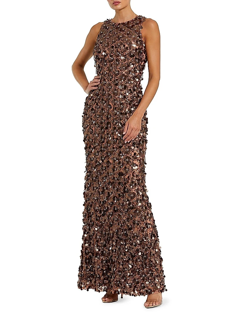 Embellished Mesh Gown