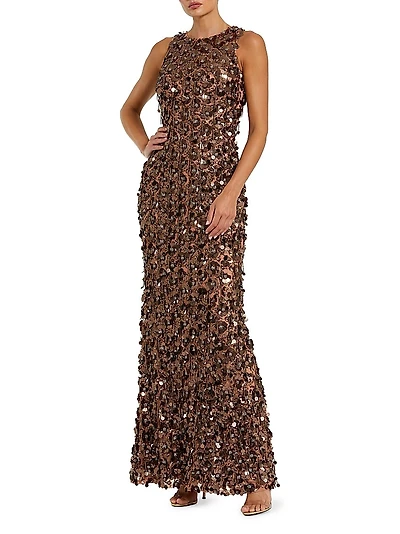 Embellished Mesh Gown