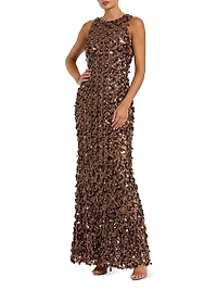 Embellished Mesh Gown