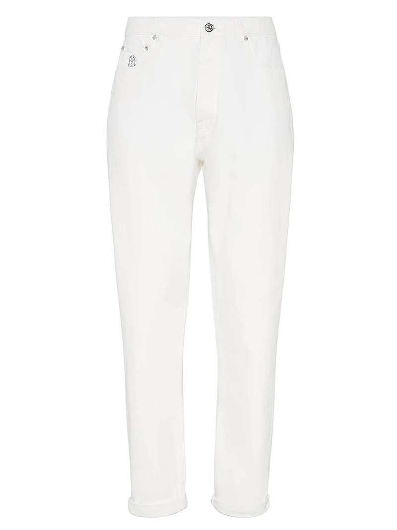 Garment Dyed Iconic Fit Five Pocket Trousers Slubbed Denim