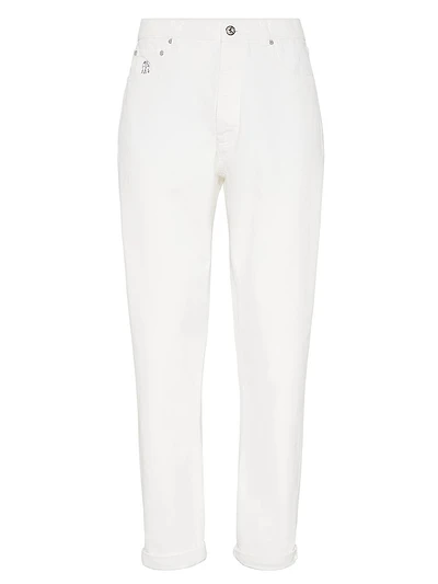 Garment Dyed Iconic Fit Five Pocket Trousers Slubbed Denim