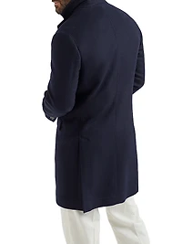 Wool Flannel Double Cloth Coat with Vents