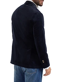 Cotton Corduroy Deconstructed Blazer with Large Peak Lapels