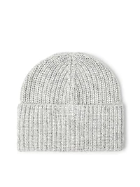 Virgin Wool, Alpaca and Cashmere Rib Knit Beanie