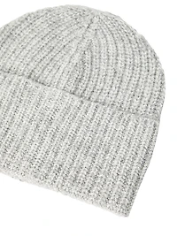 Virgin Wool, Alpaca and Cashmere Rib Knit Beanie