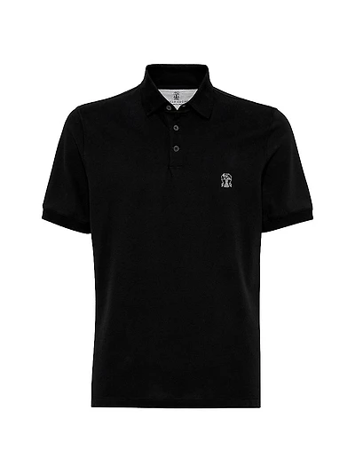 Cotton Piqué Polo Shirt with Logo