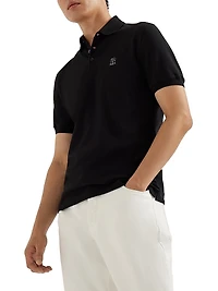 Cotton Piqué Polo Shirt with Logo