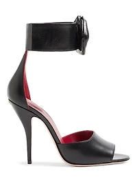 Drip Rose Kidskin 105MM Sandals with Crystals