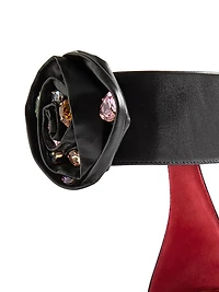 Drip Rose Kidskin 105MM Sandals with Crystals