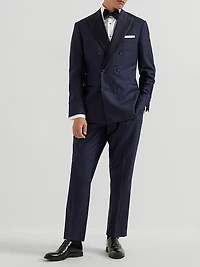 Cotton Twill Slim Fit Tuxedo Shirt with Spread Collar