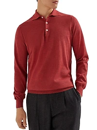 Lightweight Cashmere, Silk and Linen Knit Polo Shirt