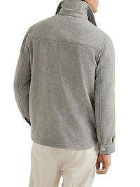 Lightweight Water Resistant Cashmere Shirt Style Outerwear Jacket