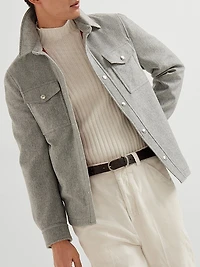 Lightweight Water Resistant Cashmere Shirt Style Outerwear Jacket
