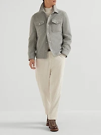 Lightweight Water Resistant Cashmere Shirt Style Outerwear Jacket
