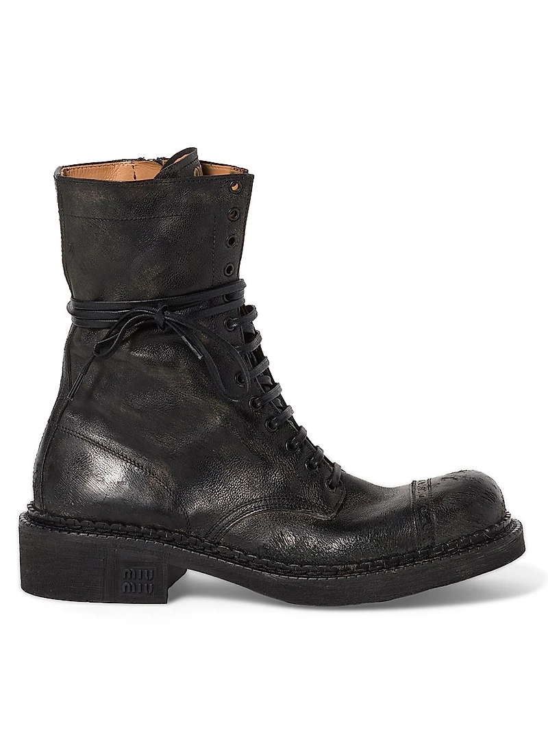 Leather Laced Booties