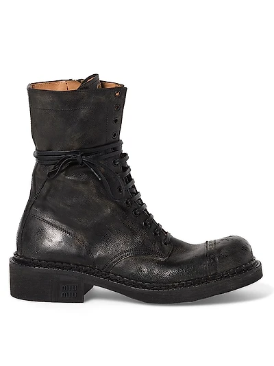 Leather Laced Booties