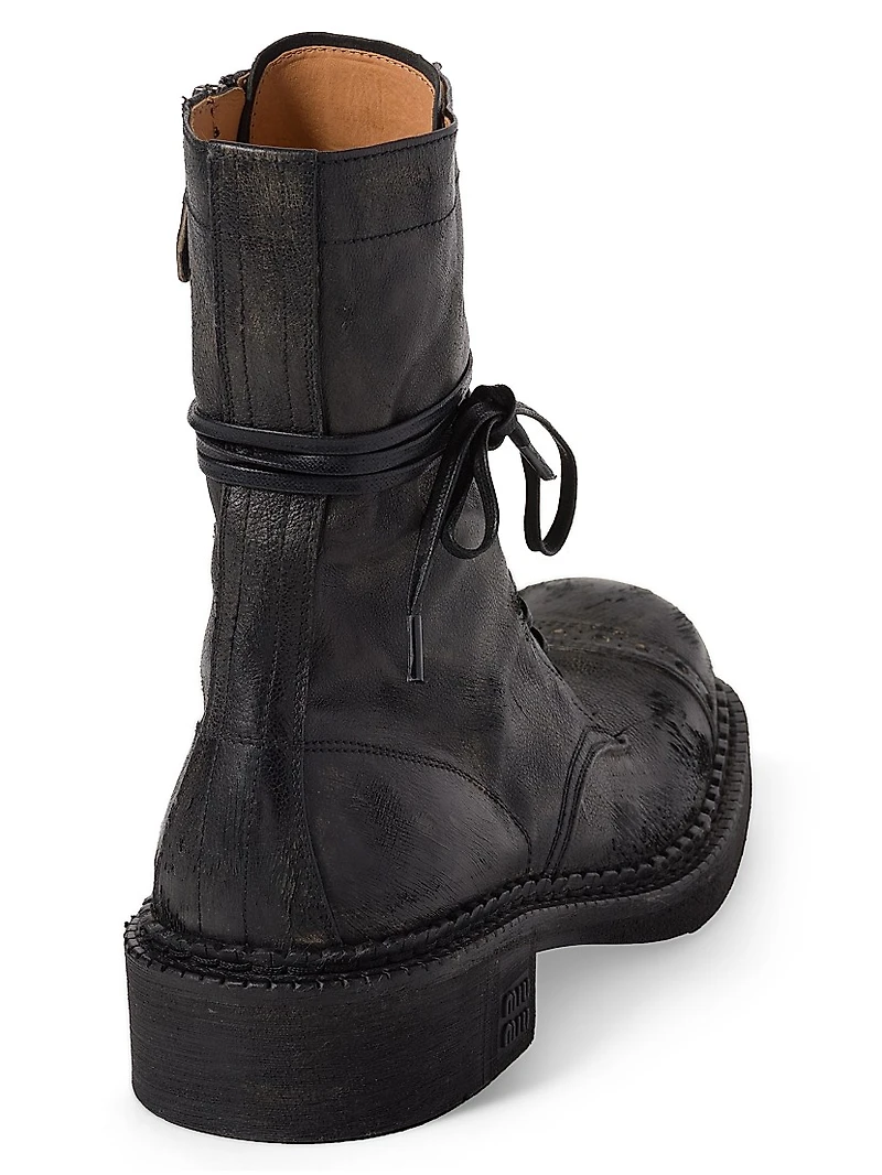 Leather Laced Booties