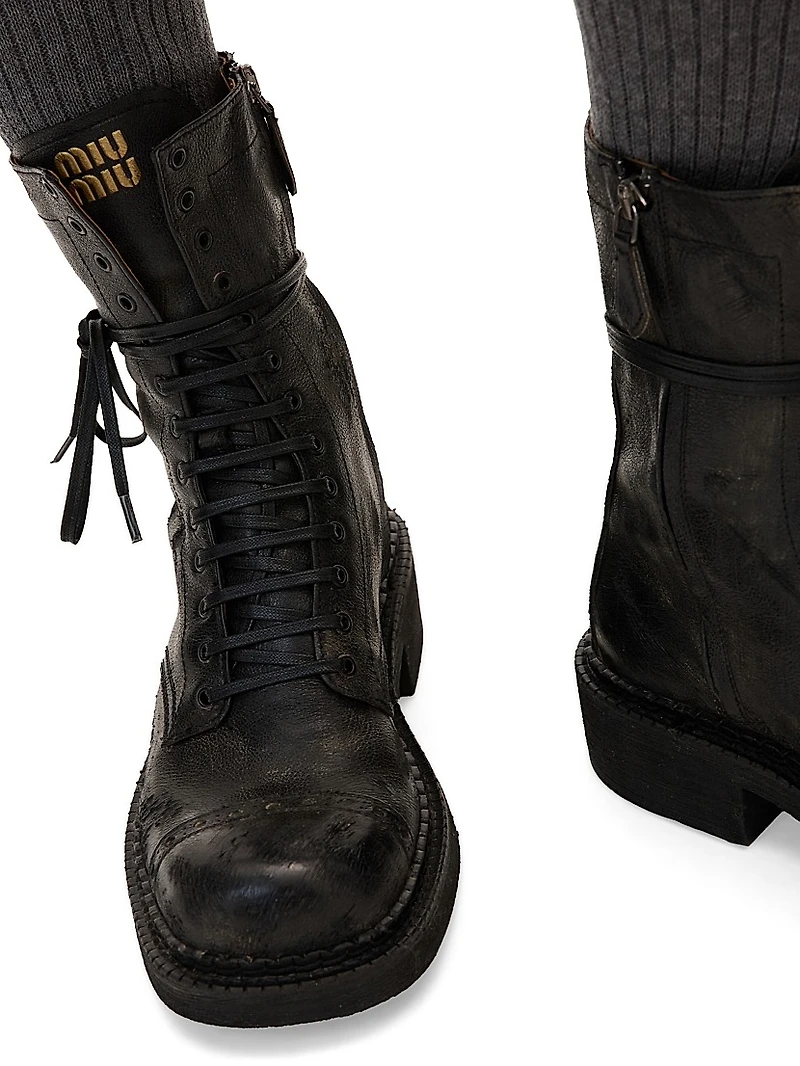 Leather Laced Booties