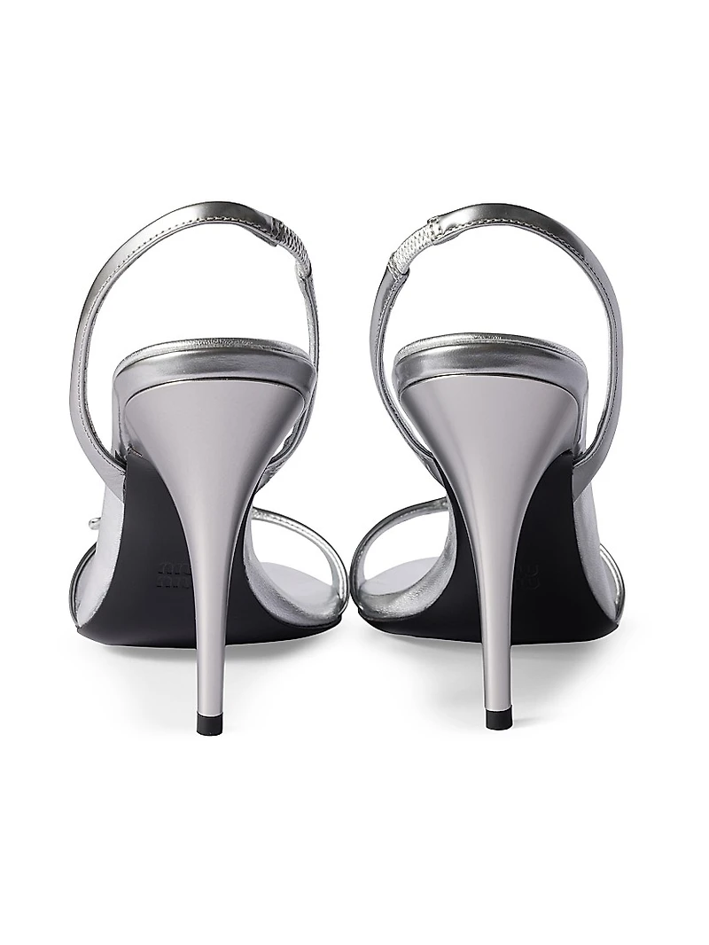 Metallic Leather Sandals