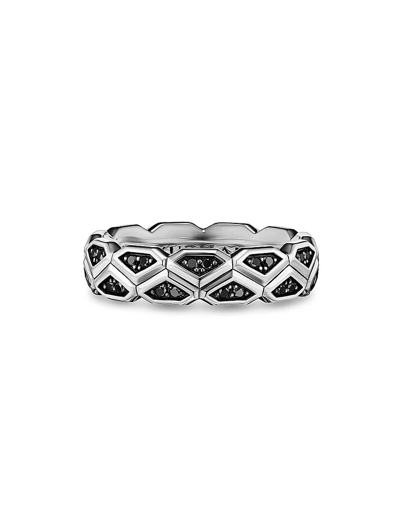 Hex Band Ring Sterling Silver
