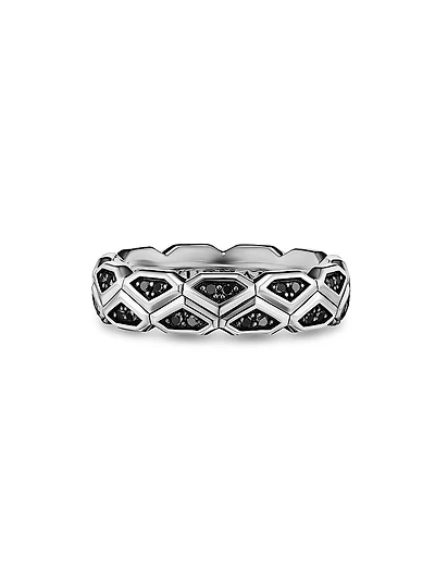Hex Band Ring Sterling Silver